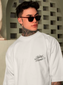 DMUNIZ Oversized Crew Neck T-Shirt, British Essence Santinni, New Release, Gym Fashion. - Kem - Xem 2