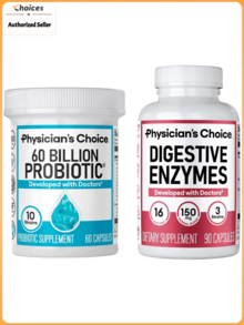 Physician's CHOICE Probiotic Capsules + Digestive Enzyme Capsules | Dietary Supplement Bundle | 150 Count - Pack of 2 - 查看 1