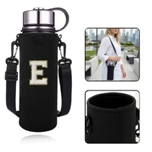 1个550-1500毫升运动水壶保温袋，带肩带和可调节水壶套，并绣有A-Z字母。 - 黑色 - 查看 96