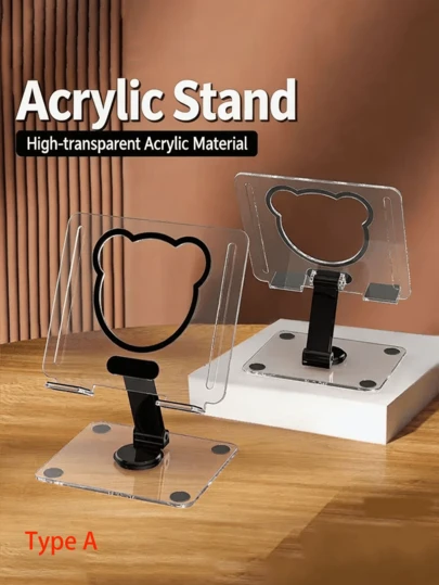 Support de tablette transparent, support multifonctionnel, support pliable rotatif à 360°, support incliné, base stable, support de tablette de bureau, support de téléphone pliable à angle multiple réglable, support portable, support de téléphone à hauteur réglable, support de lecture, plusieurs styles disponibles. Un cadeau parfait pour la famille et les amis.