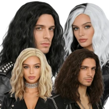Men's And Women's Fluffy Shoulder Wave Shaped Adult Wig Medium Long Fluffy Role Playing Curly Wig Men's Long Wig Halloween Costume Party Daily Dress Up Wig - Multicolor - View 1