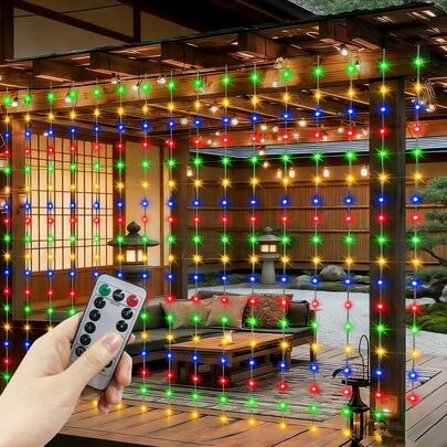 Courtyard Decorations, 4 Light Color Options, 8 Light Modes, Romantic Wedding Party Atmosphere String Lights, Valentine's Day Decorations, Remote-Controlled Curtain Lights, USB-Powered Camping String Lights, Fairy String Lights, Date And Family Gathering Decorations, Holiday Lighting, Bedroom Curtain String Lights, Birthday Party String Lights, Indoor And Outdoor Decorations, Holiday Wreath Decorations, Christmas And Halloween Decorative Lights, Garden String Lights.