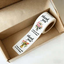复古花卉感谢贴纸卷，封口贴纸，适用于包裹、小额订单、密封袋、礼品包装、信件装饰和复古包装 - CX-57(150pcs) - 查看 9