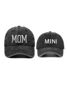 Bộ 2 mũ lưỡi trai thêu chữ "MAMA MINI" mới, quà tặng Ngày của Mẹ và Ngày của Trẻ em. - 2 cái - Xem 5