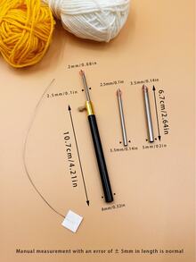 3-In-1 Interchangeable Metal Punch Needles, 4 Colors Available, Fits 2/2.5/3.5mm Interchangeable Tips, Metal Twist Lock, Quick Needle Change, Stable & Smooth Punching, Suitable For All Punch Embroidery, An Ideal Tool For Handicraft Relaxation - Round-handled Piercing Needle - View 10