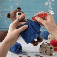 Kit Uncinetto Albero Di Natale Fai Da Te – Decorazione 10x8x8 Cm Con Istruzioni Dettagliate, Con Perline, Regalo Creativo Per Adulti