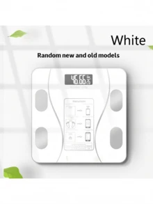 1 pieza Báscula de grasa corporal inteligente, báscula digital inalámbrica para baño con pantalla LED, báscula de peso corporal inteligente, báscula digital, alimentada por batería (pilas AAA no incluidas), analizador de composición corporal, báscula de IMC, aplicación para teléfono inteligente, adecuada para dormitorio, acondicionamiento físico, dispositivo de medición, báscula electrónica, para uso en el hogar, baño, dormitorio - Blanco - Ver 6