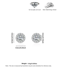 Luxury Fully Paved White Diamond Silver Earrings, Versatile For Casual, Travel, Party Wear - White Gold - View 9