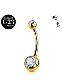 1pc G23 Titanium Alloy Belly Button Rings Cubic Zirconia Belly Rings Piercing,14G Internally Threaded Belly Piercing Ring Short Belly Navel Rings Navel Piercing Jewelry 6/8/10/12/14/16mm - Belly ring - View 7