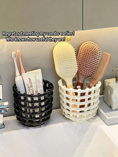 1pc Bathroom Vanity Organizer Tray For Facial Towel, Toothbrush, Cosmetics And Other Toiletries