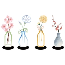 1件鐵藝花瓶裝飾品，極簡復古風，清新多功能花盆，窗台裝飾，創意桌面金屬擺件，適用於客廳、櫥櫃、餐廳和電視櫃的多用途裝飾 - 彩色 - 查看 15
