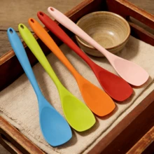 [2/4/6 piezas] Juego de espátulas de silicona suave, espátula multiusos para cocinar, rasqueta, utensilios de cocina resistentes al calor para sartenes antiadherentes, diseño sin costuras, apto para lavavajillas (azul/naranja/rojo/rosa/verde) - Ver 3