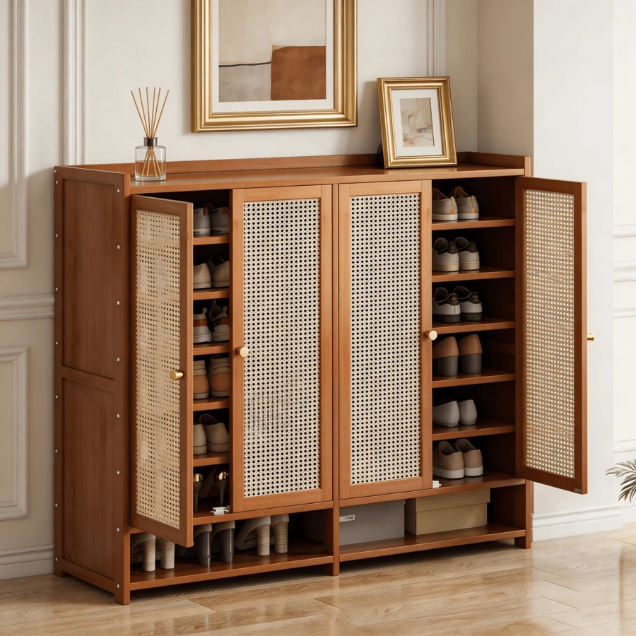 Gabinete Organizador De Zapatos Zapateras 8 Niveles, Mueble Zapatero Para Recibidor - Marrón - Ver 1