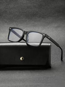 Gafas cuadradas negras versátiles y de moda para hombres - Negro - Ver 4