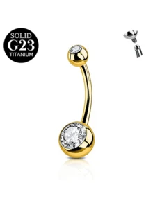 1pc G23 Titanium Alloy Belly Button Rings Cubic Zirconia Belly Rings Piercing,14G Internally Threaded Belly Piercing Ring Short Belly Navel Rings Navel Piercing Jewelry 6/8/10/12/14/16mm - Belly ring - View 14