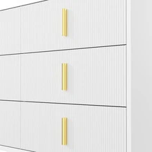 Elegant Sideboard With A Modern Design, Featuring Drawers And Ample Storage Space, Adorned With Gold Handles. - 白色 - 查看 5