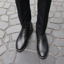 Men's Desert Boots, Classic Retro Derby Boots, Wear-Resistant Anti-Slip Casual Ankle Boots - Black - View 1