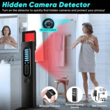 1pc Mini Camera Detector, Hotel Anti-Peeping, Anti-Eavesdropping, GPS Anti-Tracking Detector, 5-Speed Adjustable, Ultra-Long Standby, USB Charging, Perfect For Privacy Protection. Suitable For Anti-Peeping, Anti-Tracking Hotel Security. - Black - View 3