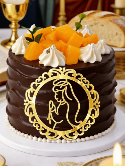 1 Pc Acrylic Decorations, Cake Decorations, Holy Communion Baptism Decorations, For Christmas, Easter, Christian Birthday, Christian Wedding Decorations, Baptism, Naming Ceremony, Eucharist Cake Decorations, Dessert Table Decorations, Cake Decorations, Baking Decorations, Party Decorations.