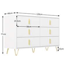 Elegant Sideboard With A Modern Design, Featuring Drawers And Ample Storage Space, Adorned With Gold Handles. - 白色 - 查看 3