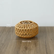 1 Peça Cúpula de Luminária Estilo Boêmio Trançada em Vime, Cúpula de Luminária Pendente Vintage. Design Trançado à Mão em Vime e Corda, Adequado para Sala de Estar, Ilha de Cozinha e Decoração de Café. Ótimo para Temas de Halloween, Natal e Outono. (Apenas a Cúpula da Luminária, Lâmpada e Fiação Não Incluídas) - Multicolorido - Visão 10