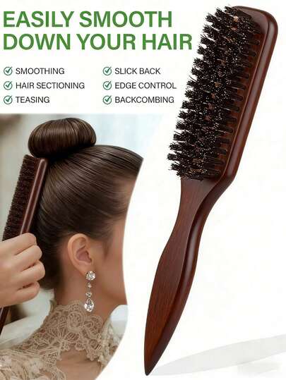 1支男女通用发梳/胡须梳，无香型专业美发造型梳，渐变色梳子兼具清洁功能，顺滑梳理，适合各种发质。旅行必备、度假必备、浴室必备、节日礼物、伴娘礼物、生日礼物、女士礼物。