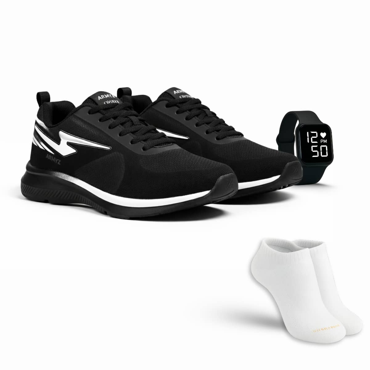 Tênis Esportivo Flexível, Respirável, Confortável e Moderno + Relógio Digital + Par de Meia – Ideal para Caminhada e Atividades Diárias