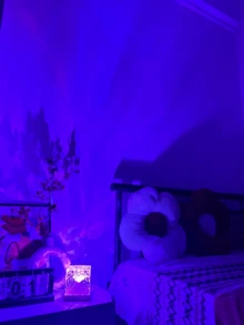 1pc Northern Lights Wave Projection Night Light, Glowing Cube Crystal Lamp With Touch/Remote Control, 16 Color LED Mood Light, Suitable For Bedroom, Ceiling, Camping, Wedding, Events, Galaxy Effect - Multicolor - View 3