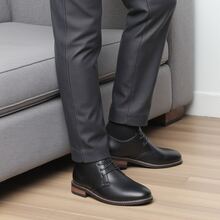 Men's Desert Boots, Classic Retro Derby Boots, Wear-Resistant Anti-Slip Casual Ankle Boots - Black - View 2