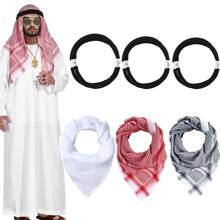 沙特阿拉伯头巾、迪拜头巾、旅行头饰、男士头带+头巾、阿拉伯提花围巾、迪拜、中东民族服饰头饰、夏季、海滩、假日 - 彩色 - 查看 12