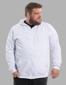 BENSMAT Men's Plus Size Fleece Sweatshirt/Sweater, Winter Style, Sizes G1 G2 G3 G4, Suitable For Cold Weather - White - View 3
