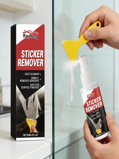 rayhong Kit removedor de adhesivos de uso múltiple, limpiador doméstico conveniente para piso, baño, cocina, automóvil, elimina rápidamente residuos de etiquetas y pegamento sin esperar, fácil de transportar