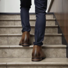 Men's Desert Boots, Classic Retro Derby Boots, Wear-Resistant Anti-Slip Casual Ankle Boots - Brown - View 2