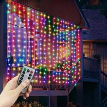 USB Powered Outdoor String Lights, Holiday Wreath Fairy Lights, Room Curtain Lights, Camping Decor Lights, Patio Decor, Birthday Gift, Date Night Decor, Remote Control Curtain Lights, Family Gathering Decor Lights, 4 Light Colors, Yard Decor, 8 Lighting Modes Wedding Party Romantic Atmosphere Decoration Lights, Wall Decor, Christmas & Halloween Decor - USB Curtain Light String - View 22
