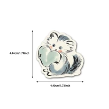 50 Pieces Of Cute Cat Doodle Stickers In Traditional Chinese Painting Style - Waterproof Vinyl, Suitable For Suitcases, Notebooks, Laptops, Cups, Etc. - A Retro Aesthetic DIY Scrapbook Decoration Scrapbook Supplies Stationery Funny Stickers - A - View 7