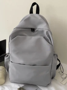 Unisex Minimalist Black Backpack, Made Of Waterproof Nylon Fabric, Durable And Wrinkle-Resistant, Practical And Elegant Design For All Scenarios - Backpack - View 16