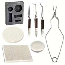 Bộ khuôn đúc kim loại - Bao gồm máng dầu than chì, tấm hàn tổ ong tròn/vuông, tô nung chảy 100g, kẹp, kìm mũi nhọn, kìm mũi thẳng, kìm mũi cong, dụng cụ gia công kim loại, dụng cụ đúc chính xác cao, khuôn, dụng cụ làm trang sức, thích hợp cho việc tự làm trang sức, vật tư đúc trang sức. - Nhiều màu - Xem 12