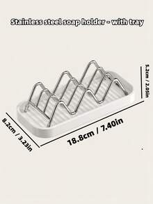 2 Sets Creative Bathroom Soap Dish Drain Rack, Wavy Soap Holder Storage Rack, Minimalist Stainless Steel Kitchen Sink Sponge Holder Organizer - Wavy Drain Storage Rack - View 4