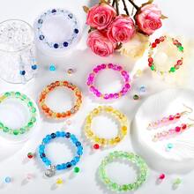 Bộ dụng cụ làm vòng tay hạt thủy tinh 50/180/360/720 chiếc, dùng để tự làm vòng tay, vòng cổ, bông tai, móc khóa, dây đeo điện thoại, trang sức, đồ thủ công (màu ngẫu nhiên) - Nhiều màu - Xem 5