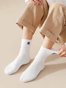 1/5双随机R标志中筒袜，舒适透气亲肤 - 彩色 - 查看 5