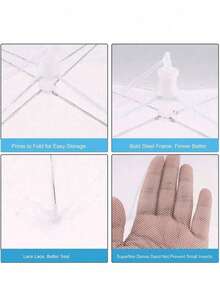 1pc Food Cover, Foldable Dining Table Food Cover, Dustproof And Fly Proof Household Vegetable Cover Umbrella, Rectangular Mosquito Proof Kitchen Cover - Multicolor - View 6