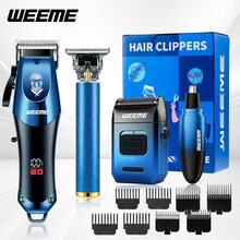 WEEME 4件套/3件套/2件套男士专业电动剃须刀套装，带LED显示屏，无线理发器，剃须刀，胡须修剪器，男士理发套装礼盒 - 查看 9