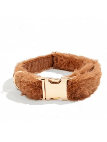 Soft Plush Dog Collar, Suitable For Small, Medium And Large Dogs. Zinc Alloy Pet/Dog Collar Is Easy To Fasten And Unfasten. A High-End Dog Collar Perfect For Occasions Like Weddings And Valentine's Day. (Due To Variations In Fabric, Batches And Colors May Differ Slightly; Shipped Randomly).
