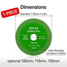 100mm/115mm/125mm Diamond Saw Blade, Suitable For Angle Grinder Glass Cutting Disc, Achieve Smooth Cutting Of Glass, Jade, Crystal And Ceramic, Precise And Burr-Free. - Diamond Glass Cutting Disc - View 10