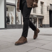 Men's Desert Boots, Classic Retro Derby Boots, Wear-Resistant Anti-Slip Casual Ankle Boots - Camel - View 3