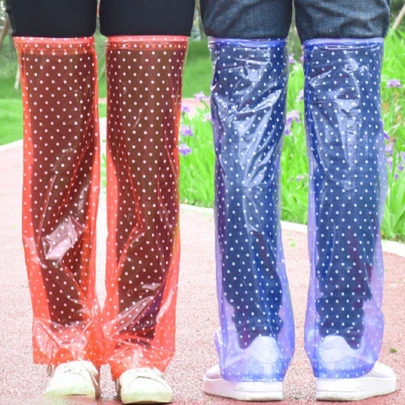1 Pair Adult Unisex Waterproof Leg Sleeves, Long Length PVC Leg Covers For Work, Cycling, Rain Protection