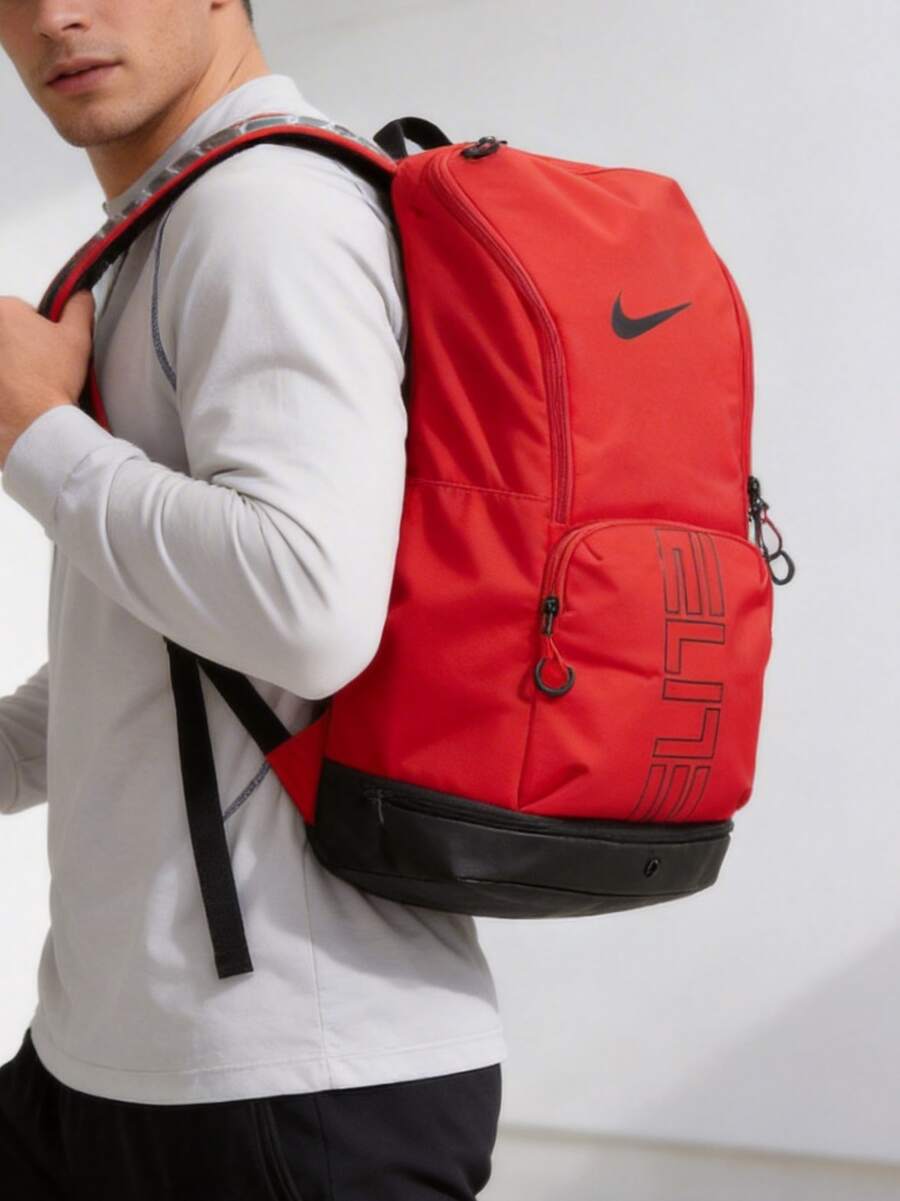 Nike 男士女士雙肩包NK VARSITY ELITE BKPK日常休閒學生雙肩包運動背包HM9965-657 - 大學紅/黑/黑/ - 查看 1
