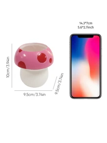 1个蘑菇笔筒，树脂材质 - 轻奢桌面收纳盒，适用于办公室和梳妆台 | 房间/办公室/阳台装饰，独特礼物，桌面可爱收藏品，装饰摆件 - 多款 - 查看 8