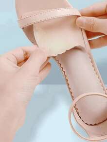 2pcs Women's High Heel Shoe Insoles, Soft & Comfortable, Self-Adhesive, Sweat-Absorbing & Anti-Slip, Suitable For Summer Sandals - Beige - View 4