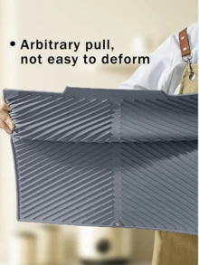 1pc Silicone Drain Mat, Thick Non-Slip Self-Draining Dish Drying Mat, Gray Tabletop Protective Pad For Sink, Dishes, Cups - Grey - View 9